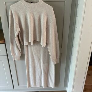 Zara knit skirt and crop top set